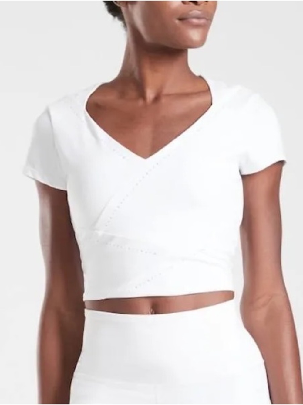 Athleta It’s a Wrap Cropped Tee - White